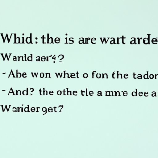 Starting with a Rhetorical Question and then Answering it with 