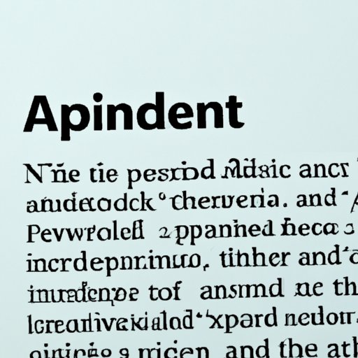 Definition of an Appendix in Writing